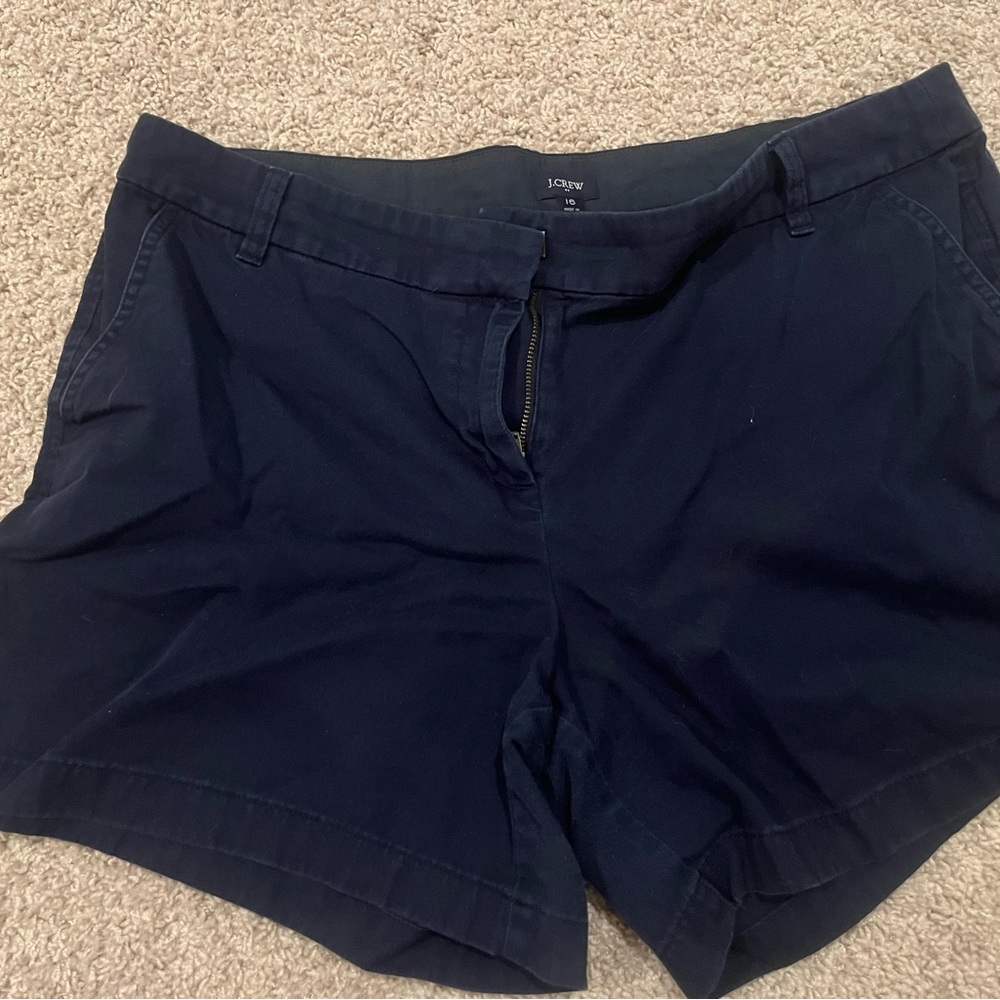 J. Crew Blue Chino Shorts Casual Cotton Blend